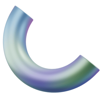 3d dimensional abstract shape semidonut geometric metal. Realistic glossy gradient luxury template decorative design illustration. Minimalist bright semi donut mockup isolated transparent png