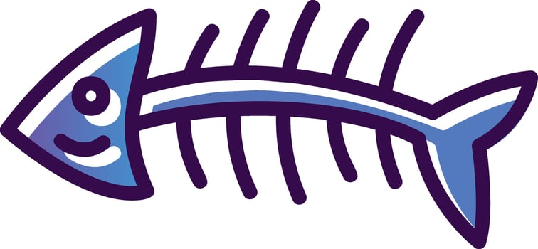 Fishbone Vector Icon Design