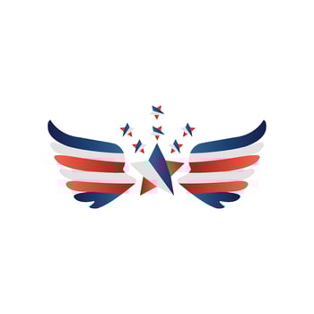 USA star flag with eagle wings, Stars and Stripes design elements, Stars and Stripes vector