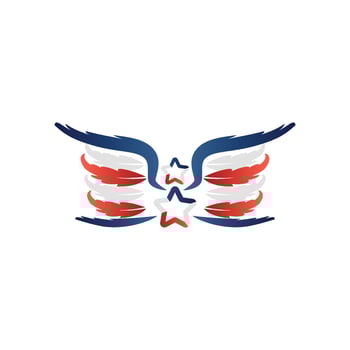 USA star flag with eagle wings, Stars and Stripes design elements, Stars and Stripes vector