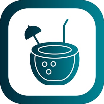 Coconut drink Vector Icon Design