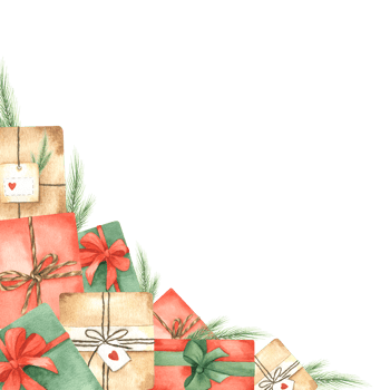 Colorful gift boxes. A frame with space for text. Watercolor illustration. Isolated. For postcards, invitations to the holiday. png