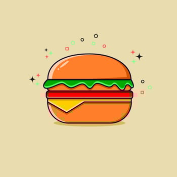 simple burger flat style vector illustration