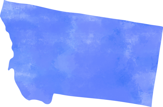 watercolor painting of montana state map. png