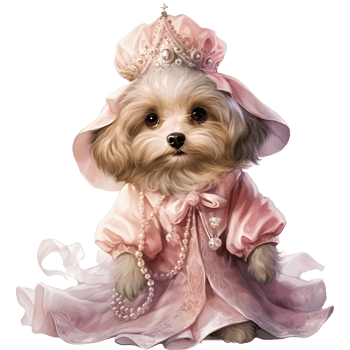 Cute Dog Princess and Prince Costume Illustration png