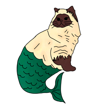 Cute cat mermaid png