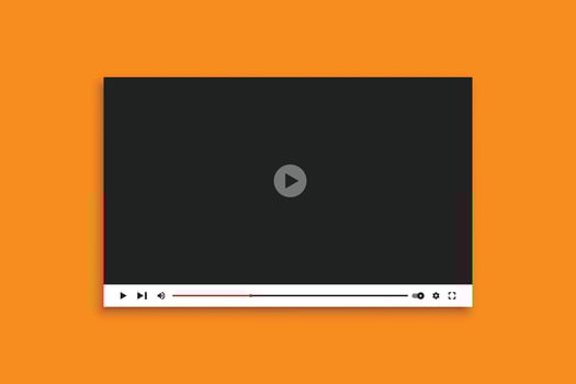 Video player interface, Video player UI vector