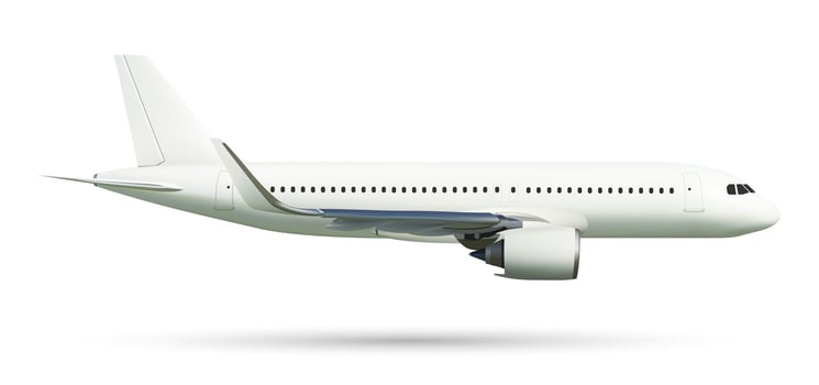 Aircraft or airplane on side view, vector illustration