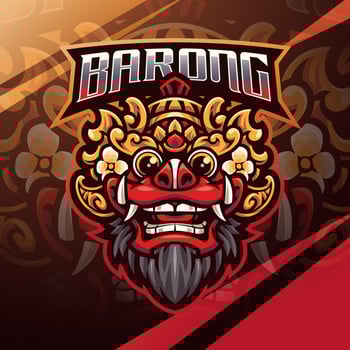 Barong esport mascot logo design vector