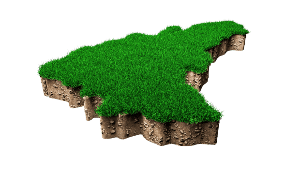 Dominican Republic Map soil land geology cross section with green grass and Rock ground texture 3d illustration png