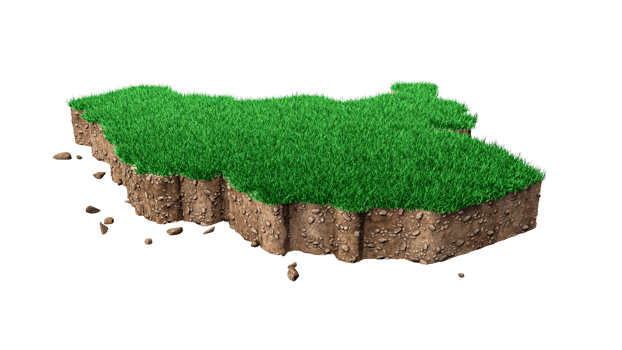 South Sudan Map Grass and ground texture 3d illustration png