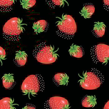 StrPatRed strawberry. Abstract seamless pattern on a dark background vector