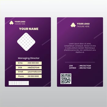 Id card design purple vector
