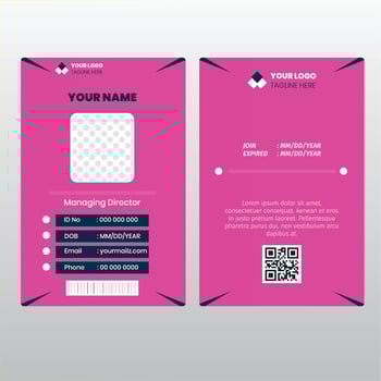 Ladies Id card vector