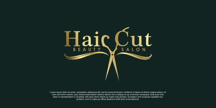 beauty salon hair cut logo design creative concept vector