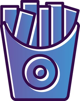 Fried potatoes Vector Icon Design