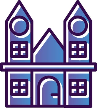 Heuvelse kerk tilburg Vector Icon Design
