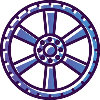 Alloy wheel Vector Icon Design