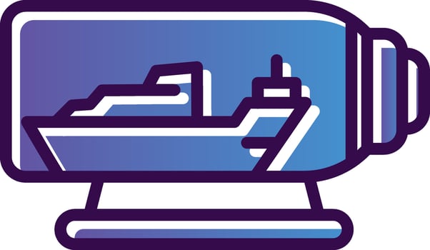 Ship in a bottle Vector Icon Design