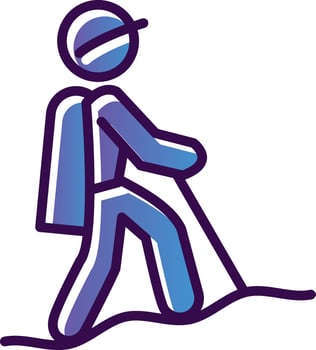 Hiking Vector Icon Design