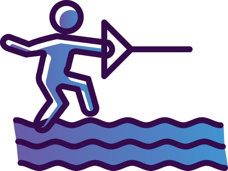 Water ski Vector Icon Design