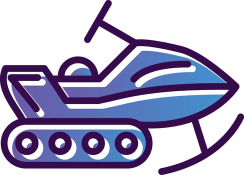 Snowmobile Vector Icon Design