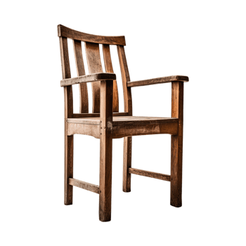 Wooden comfortable chair isolated on transparent background. png