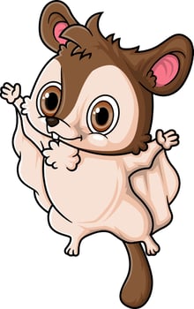 Cartoon funny little glider flying vector