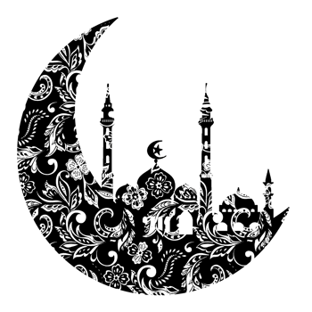 logo sticker moon and muslim building png