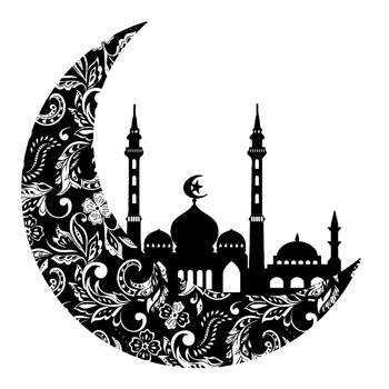 logo sticker moon and muslim building png