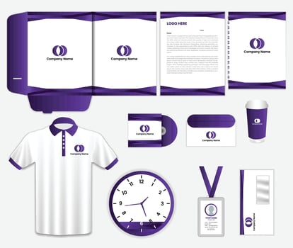 Brand Identity Mock-Up of stationery set design. Business office stationary template vector