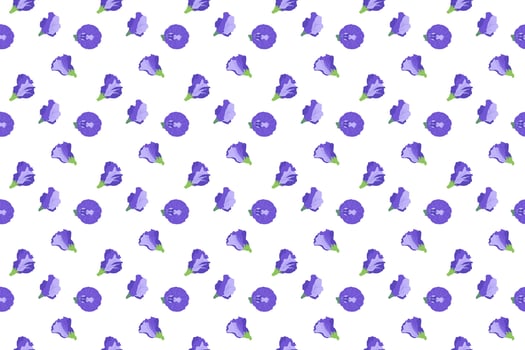 A tiny butterfly pea flower as seamless pattern vector