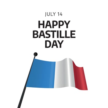 bastille day vector design for celebration. french flag vector illustration. happy bastille day celebration.