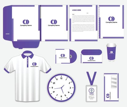 Brand Identity Mock-Up of stationery set design. Business office stationary template vector