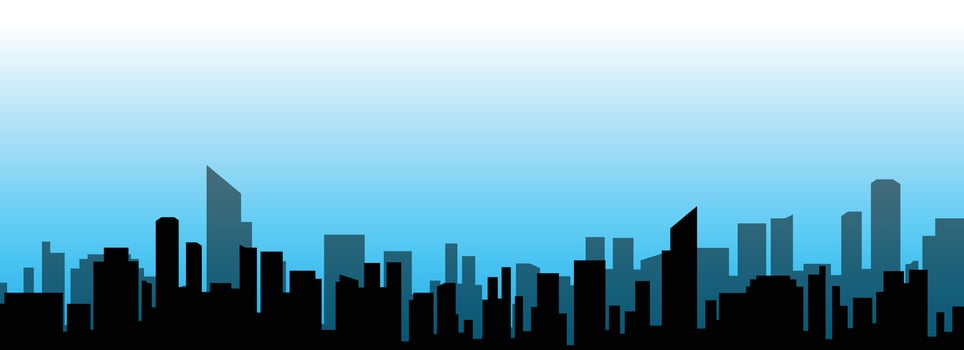 Illustration Vector Of City Silhouette at Morning