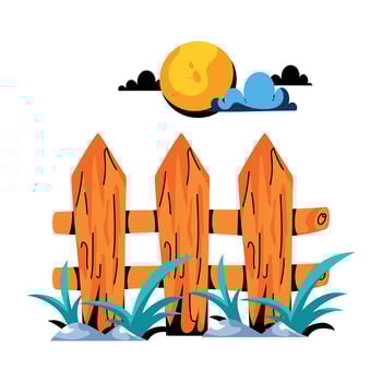 Trendy Garden Fence vector