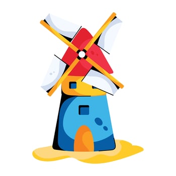 Trendy Wind Turbine vector