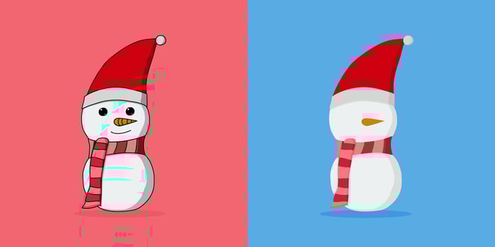 A 2 Style of Snowman on a background in a colorful Christmas concept, Vector illustration