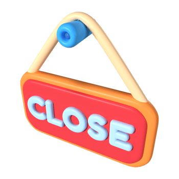 Close Sign 3D Illustration Icon png
