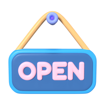 Open Sign 3D Illustration Icon png