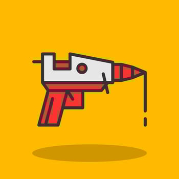 Hot glue gun Vector Icon Design