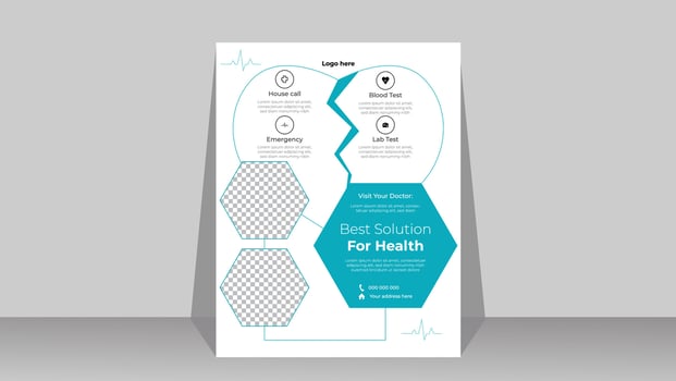 Medical flyer design layout Pro Vector .