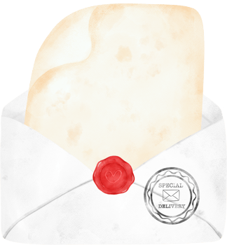 Vintage Envelope Mail Sealed with Wax, Elegantly Capturing the Essence of Sentimental Correspondence. Nostalgic Watercolour Illustration. png