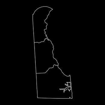 Delaware state map with counties. Vector illustration.