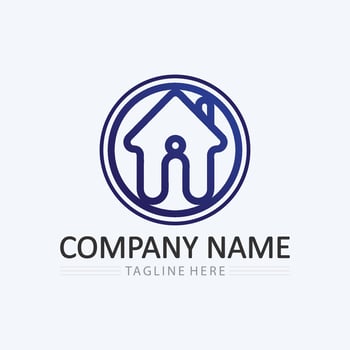 Home logo icon vector illustration design template.Home and house logo design vector, logo , architecture and building, design property , stay at home estate Business logo.