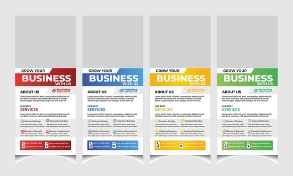 Corporate business marketing roll up banner template or Standee X banner template design. Vertical stand banner template. vector