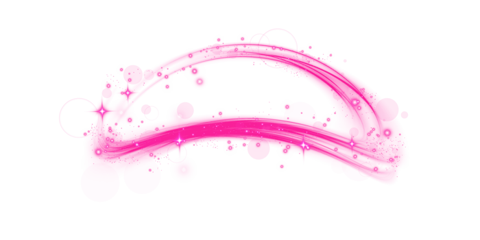 Pink magic spirals with sparkles. Pink light effect. Glitter particles with lines. Swirl effect. png