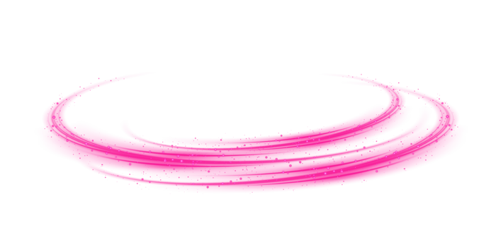 Pink magic spirals with sparkles. Pink light effect. Glitter particles with lines. Swirl effect. png