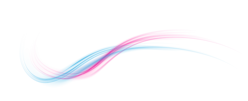 Pink and blue magic spirals with sparkles. Pink and blue light effect. Glitter particles with lines. Swirl effect. png