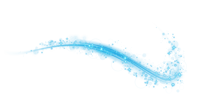 Blue magic spirals with sparkles. Blue light effect. Glitter particles with lines. Swirl effect. png